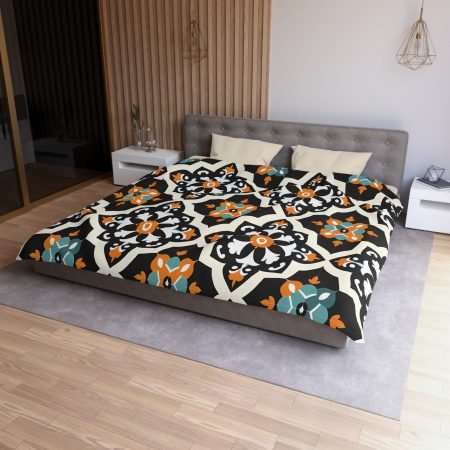 Vibrant Tile Pattern Microfiber Duvet Cover