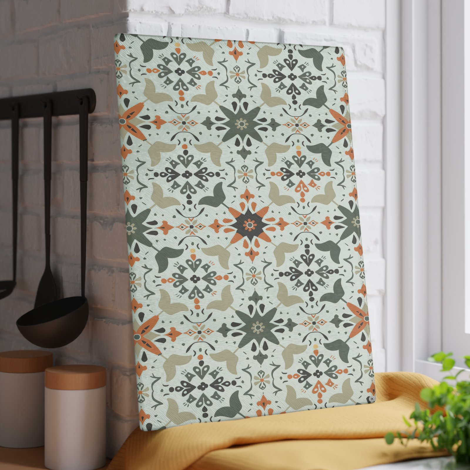 Artistic Glass Cutting Board with Elegant Pattern - Image 4