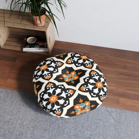 Bohemian Round Tufted Floor Pillow - Stylish Home Décor Cushion