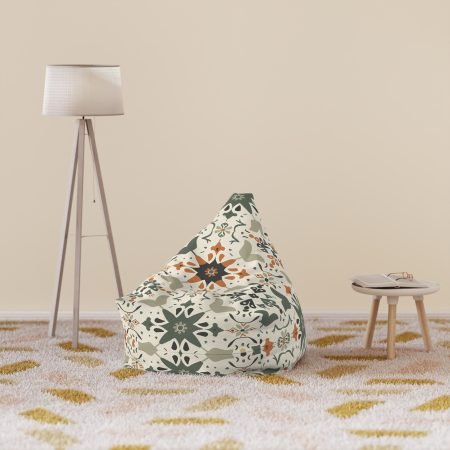 Stylish Bean Bag Chair Cover with Artistic Floral Design