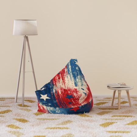 Patriotic Stars & Stripes Bean Bag Cover — Distressed American Flag Accent for Indoor/Outdoor Seating