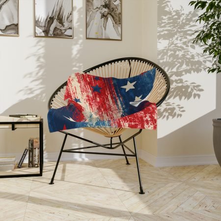 Patriotic Stars Velveteen Microfiber Blanket