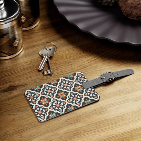Stylish Saffiano Luggage Tag - Floral Pattern Travel Accessory