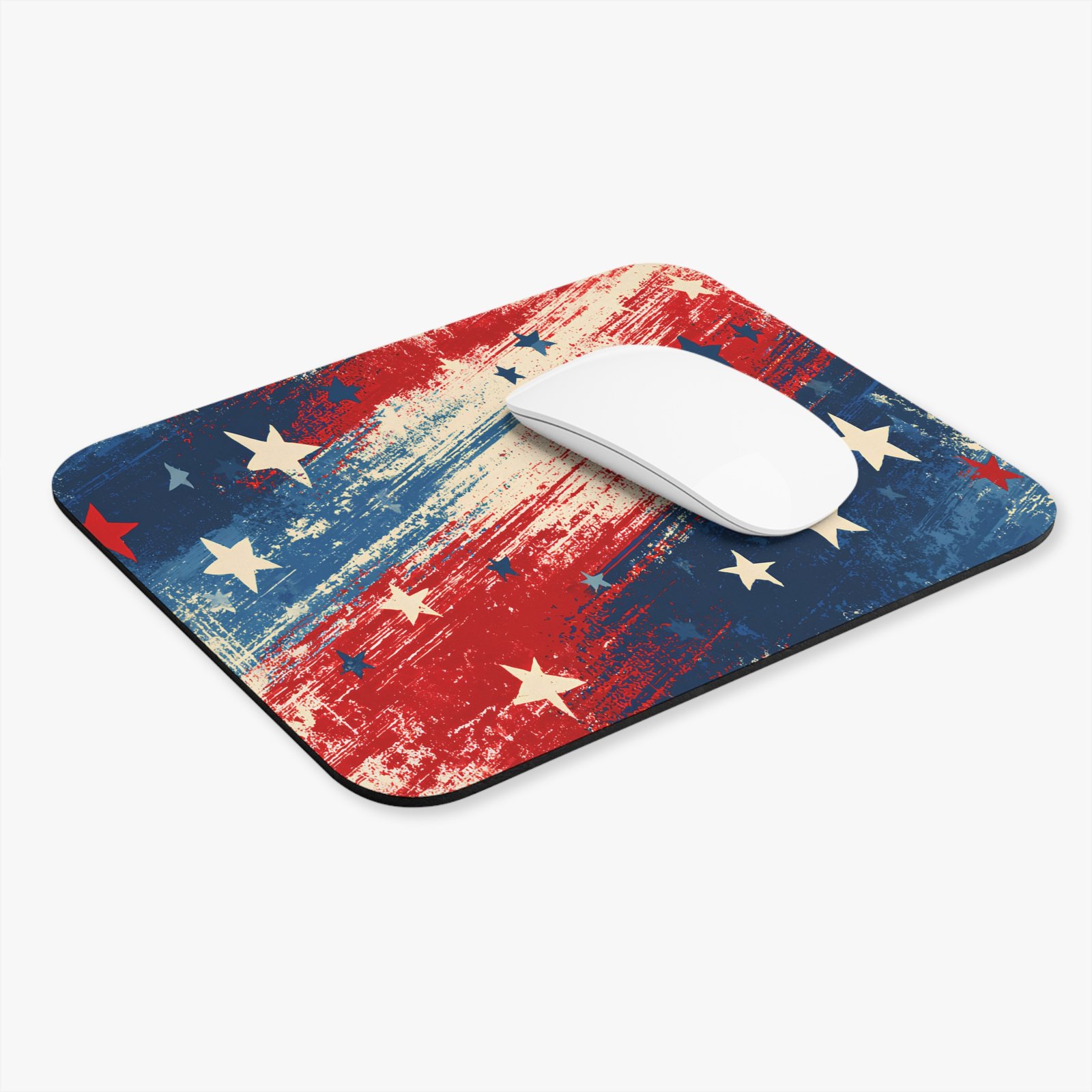 Patriotic Stars Rectangle Mouse Pad — Red White Blue Desk Mat for 4th of July & Veterans - Image 2