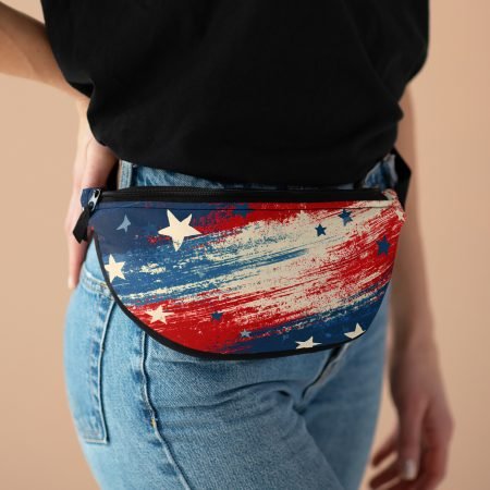 Patriotic American Flag Fanny Pack – Distressed Stars & Stripes Festival Waist Bag