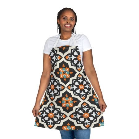 Colorful Floral Patterned Apron for Cooking and Baking