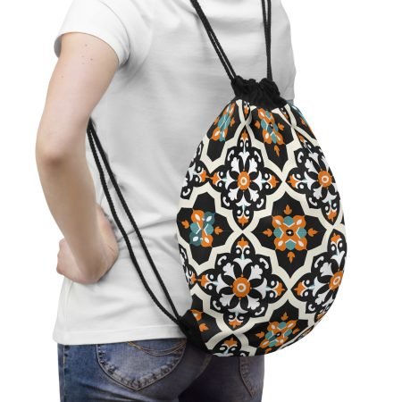 Colorful Geometric Drawstring Bag - Stylish & Versatile Gym & Travel Backpack