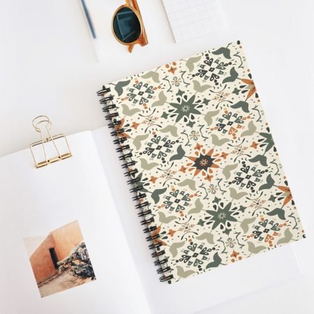 Decorative Spiral Notebook - Ruled Lines for Stylish Note-Taking