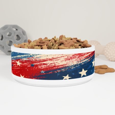 American Flag Pet Bowl – Patriotic Stars & Stripes Dog & Cat Dish