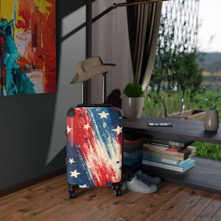 Patriotic Stars & Stripes Suitcase – Red White Blue Carry-On Luggage
