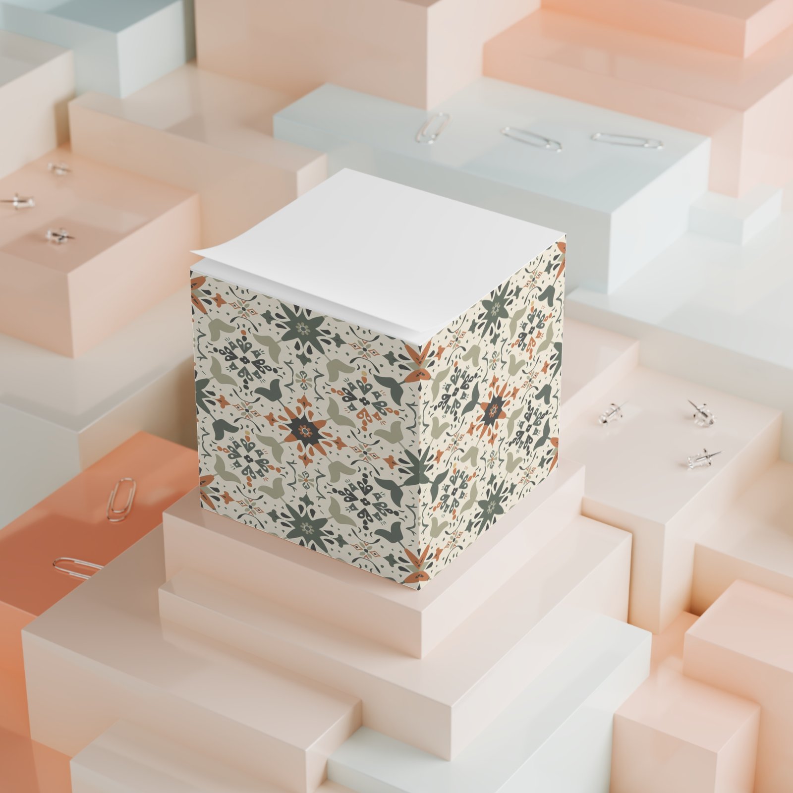 Decorative Note Cube with Bohemian Pattern - Image 2