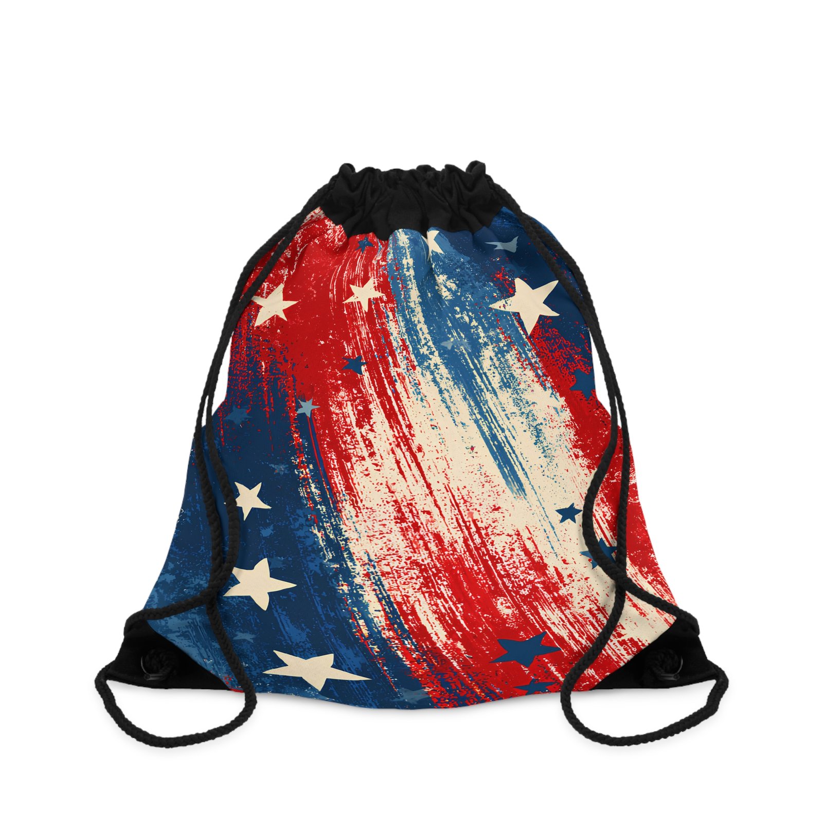 American Flag Grunge Drawstring Bag — Patriotic Stars & Stripes Gym Sack for 4th of July - Image 2