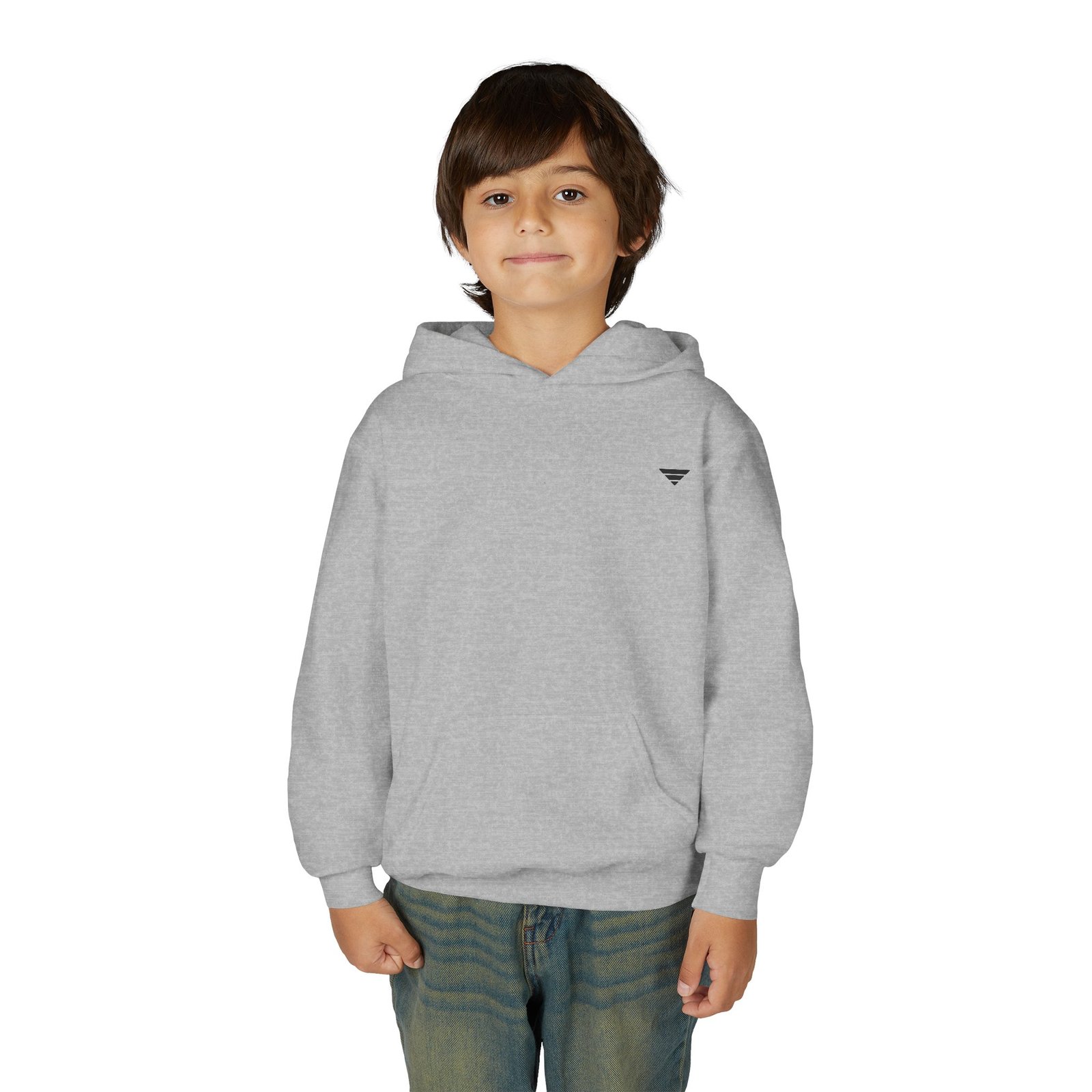Youth Hooded Sweatshirt — Classic Grey Kids' Pullover Hoodie