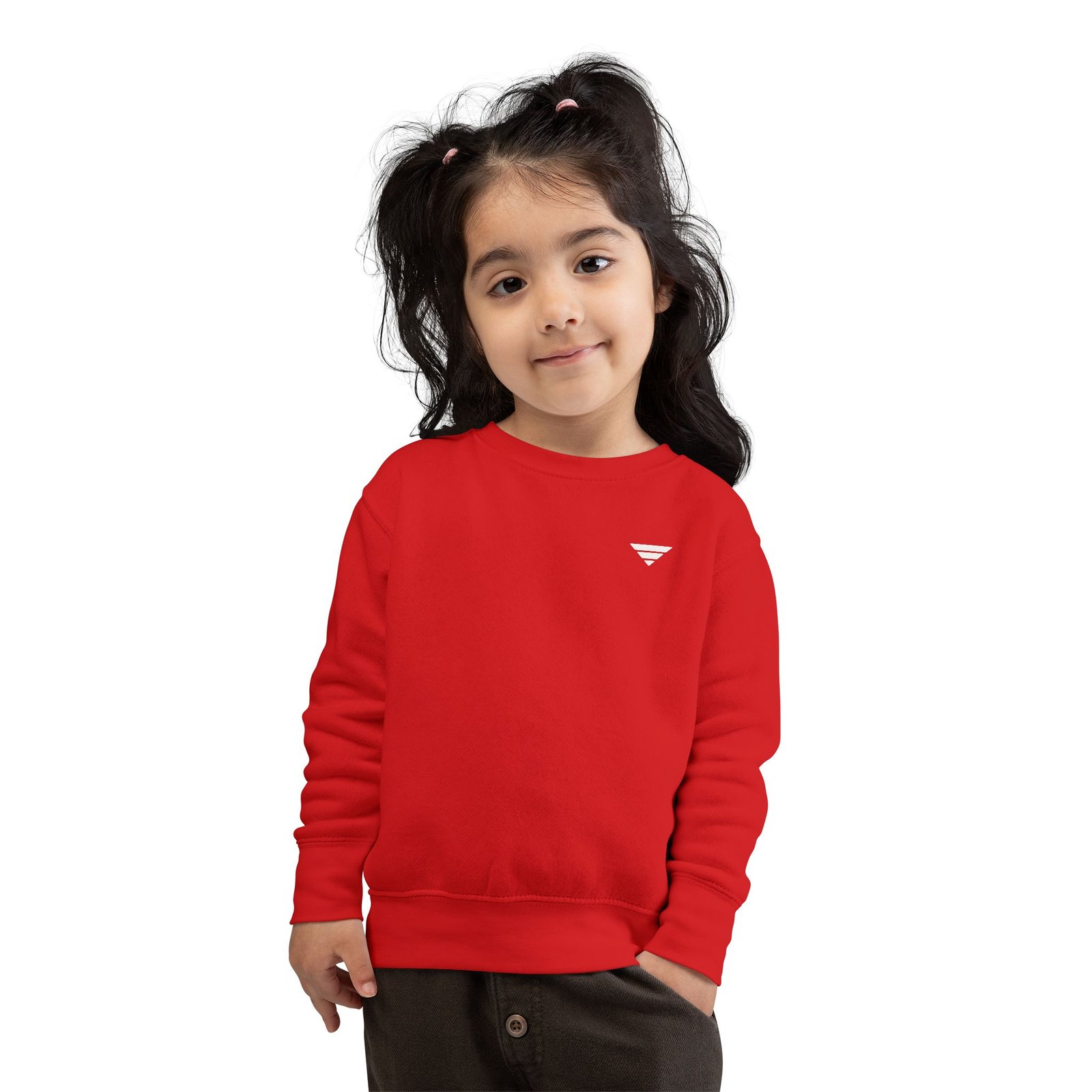 Toddler Sweatshirt - Minimal Triangle Logo Kids Pullover (Blue) - Image 4