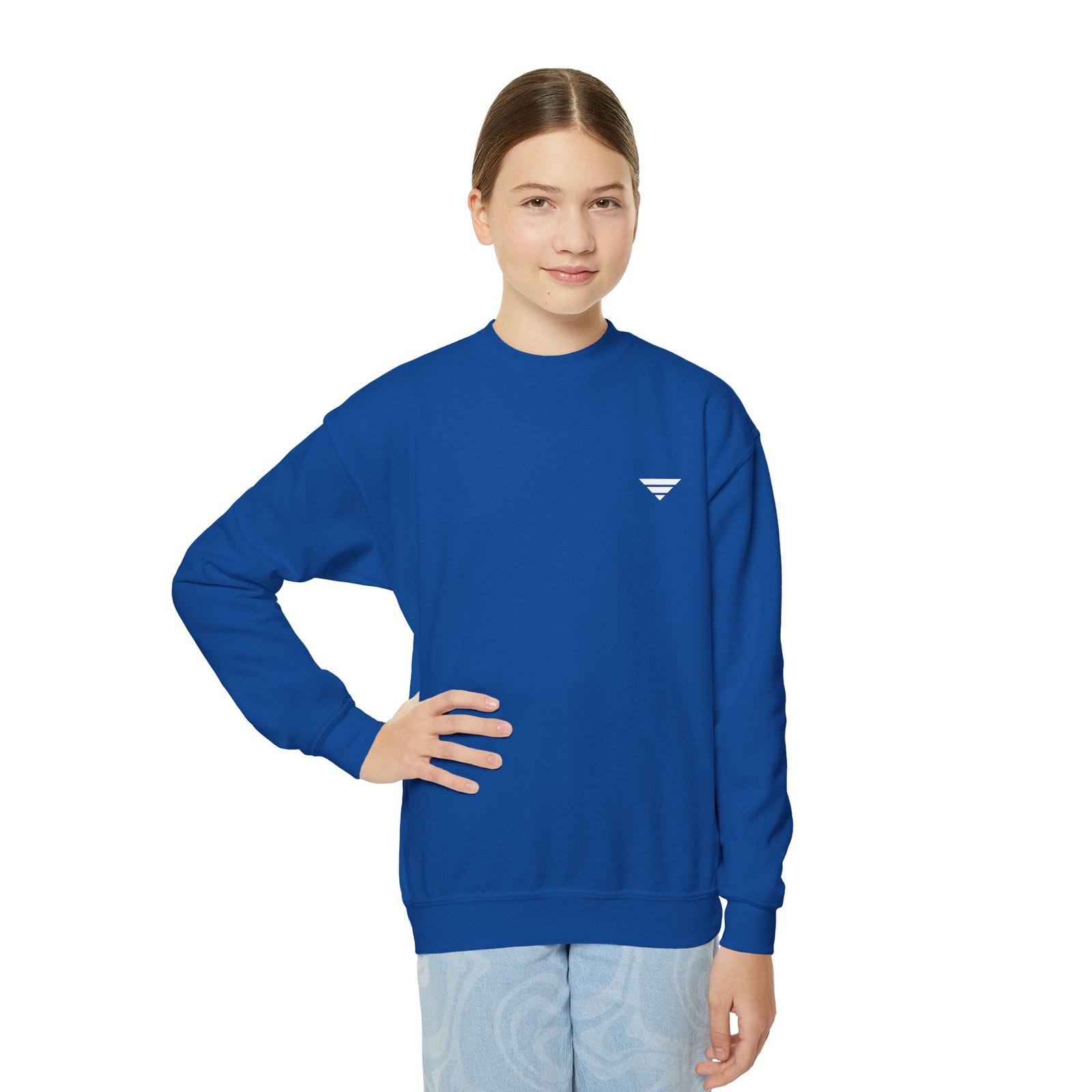Youth Crewneck Sweatshirt — Minimal Teen Logo Pullover - Image 5