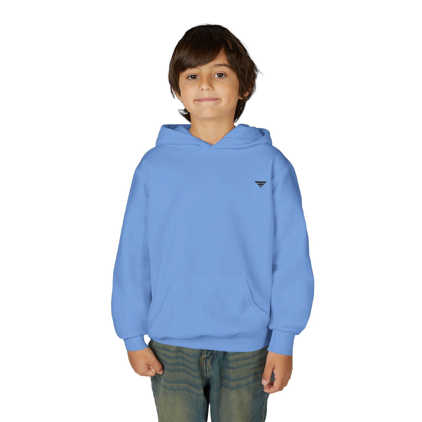 Youth Hooded Sweatshirt — Classic Grey Kids' Pullover Hoodie - Image 2